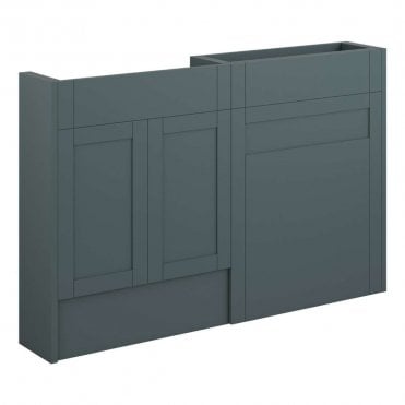 Etta 1236mm Slim Basin & WC Unit Pack - Matt Green (Oak Cabinet)