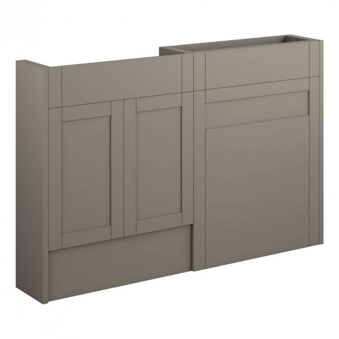 Dove Bathrooms Etta 1236mm Slim Basin & WC Unit Pack - Matt Stone (Oak Cabinet)