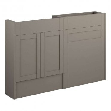 Etta 1236mm Slim Basin & WC Unit Pack - Matt Stone (Oak Cabinet)