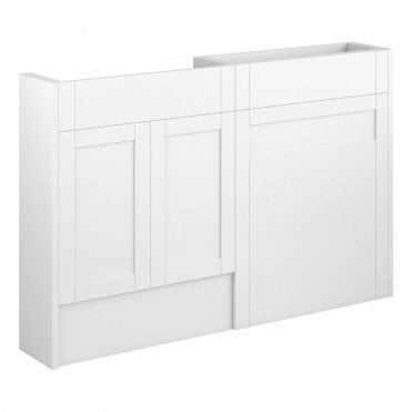 Etta 1236mm Slim Basin & WC Unit Pack - Matt White (Oak Cabinet)