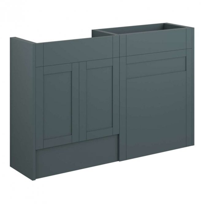 Dove Bathrooms Etta 1236mm Standard Basin & WC Unit Pack - Matt Green (Grey Cabinet)