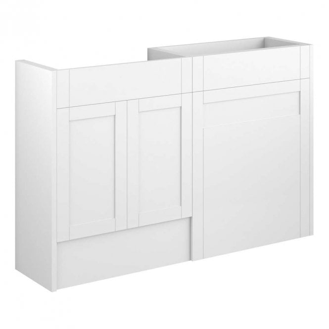 Dove Bathrooms Etta 1236mm Standard Basin & WC Unit Pack - Matt White (Oak Cabinet)