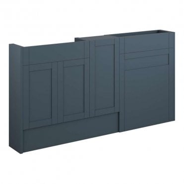 Etta 1536mm Slim Basin, WC & 1 Door Unit Pack - Matt Arley Blue (Grey Cabinet)