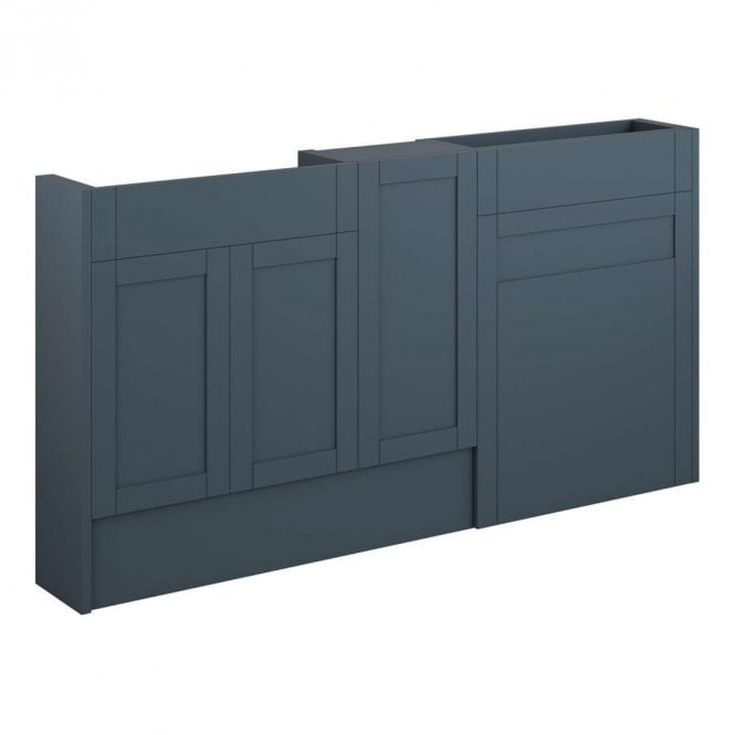 Dove Bathrooms Etta 1536mm Slim Basin, WC & 1 Door Unit Pack - Matt Arley Blue (Oak Cabinet)