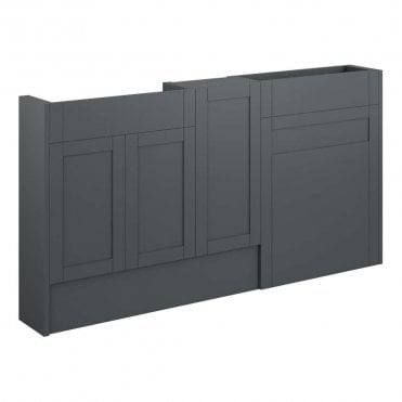 Etta 1536mm Slim Basin, WC & 1 Door Unit Pack - Matt Graphite Grey (Oak Cabinet)