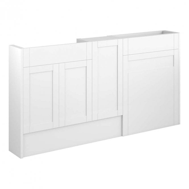 Dove Bathrooms Etta 1536mm Slim Basin, WC & 1 Door Unit Pack - Matt White (Grey Cabinet)