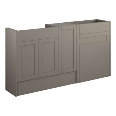 Etta 1536mm Standard Basin, WC & 1 Door Unit Pack - Matt Stone (Oak Cabinet)
