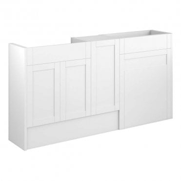 Etta 1536mm Standard Basin, WC & 1 Door Unit Pack - Matt White (Oak Cabinet)