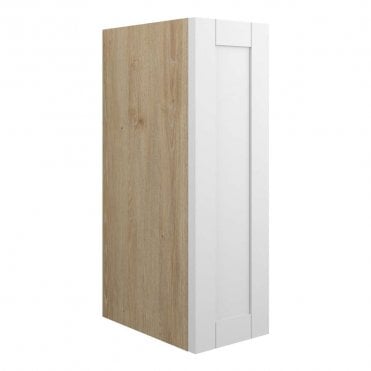 Etta 200mm Standard Toilet Roll Unit - Matt White (Oak Cabinet)