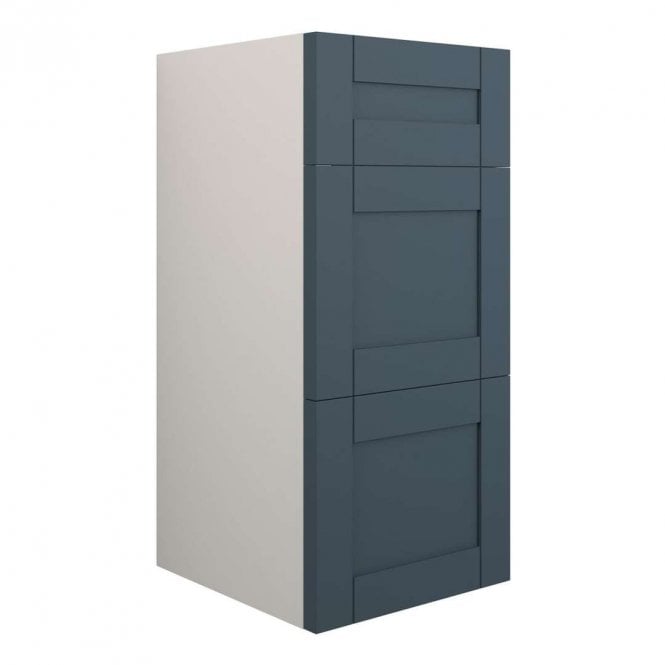 Dove Bathrooms Etta 300mm Standard 3 Drawer Unit - Matt Arley Blue (Grey Cabinet)