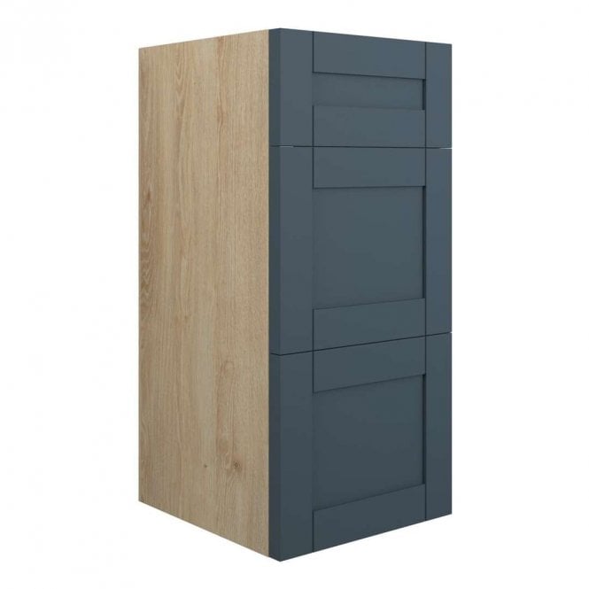 Dove Bathrooms Etta 300mm Standard 3 Drawer Unit - Matt Arley Blue (Oak Cabinet)