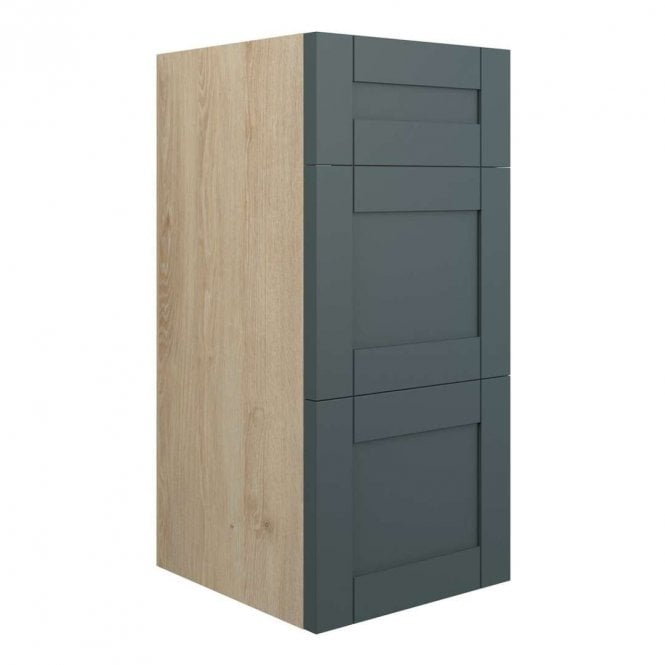 Dove Bathrooms Etta 300mm Standard 3 Drawer Unit - Matt Green (Oak Cabinet)