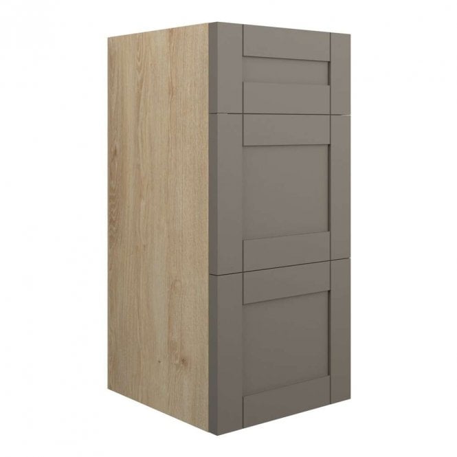 Dove Bathrooms Etta 300mm Standard 3 Drawer Unit - Matt Stone (Oak Cabinet)