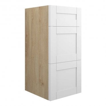 Etta 300mm Standard 3 Drawer Unit - Matt White (Oak Cabinet)