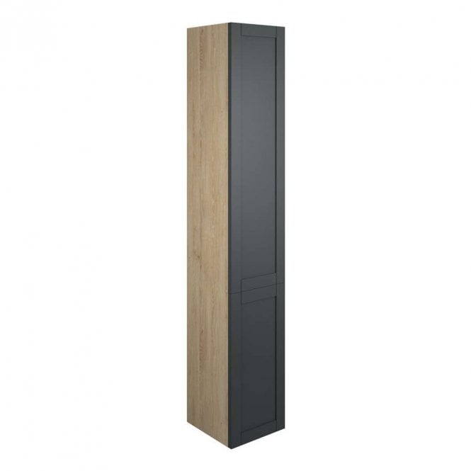 Dove Bathrooms Etta 300mm Tall Unit - Matt Graphite Grey (Oak Cabinet)