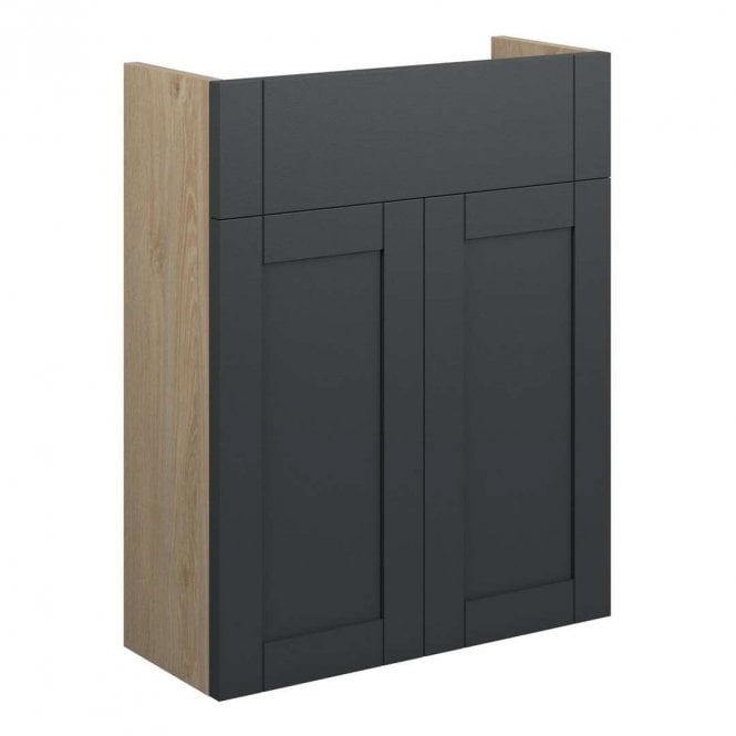 Dove Bathrooms Etta 500mm Slim Basin Unit - Matt Graphite Grey (Oak Cabinet)