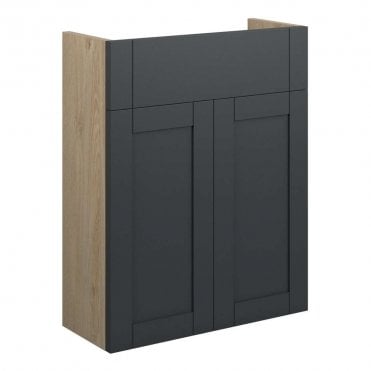 Etta 500mm Slim Basin Unit - Matt Graphite Grey (Oak Cabinet)