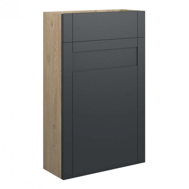Dove Bathrooms Etta 500mm Slim WC Unit - Matt Graphite Grey (Oak Cabinet)