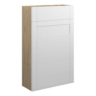 Etta 500mm Slim WC Unit - Matt White (Oak Cabinet)