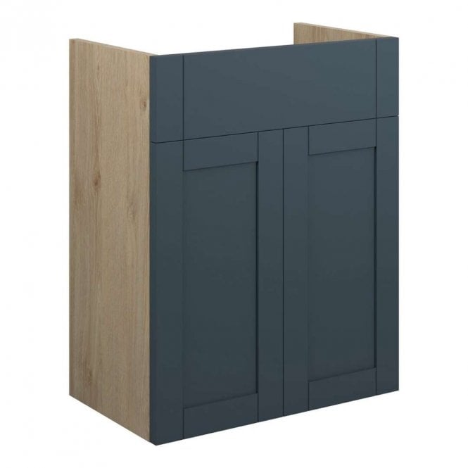 Dove Bathrooms Etta 500mm Standard Basin Unit - Matt Arley Blue (Oak Cabinet)