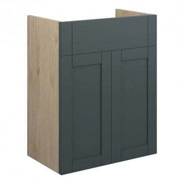 Etta 500mm Standard Basin Unit - Matt Green (Oak Cabinet)