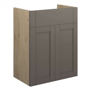 Etta 500mm Standard Basin Unit - Matt Stone (Oak Cabinet)