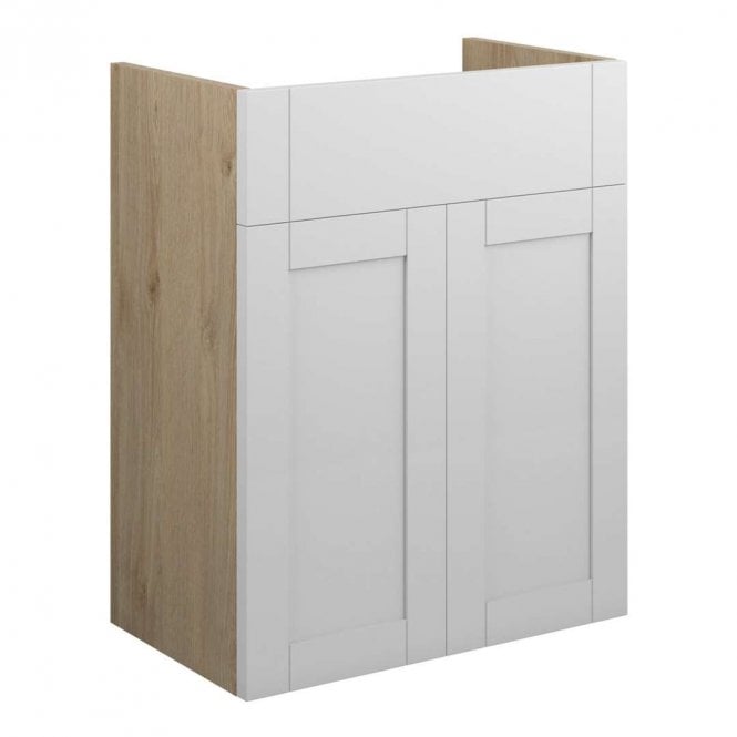 Dove Bathrooms Etta 500mm Standard Basin Unit - Matt White (Oak Cabinet)