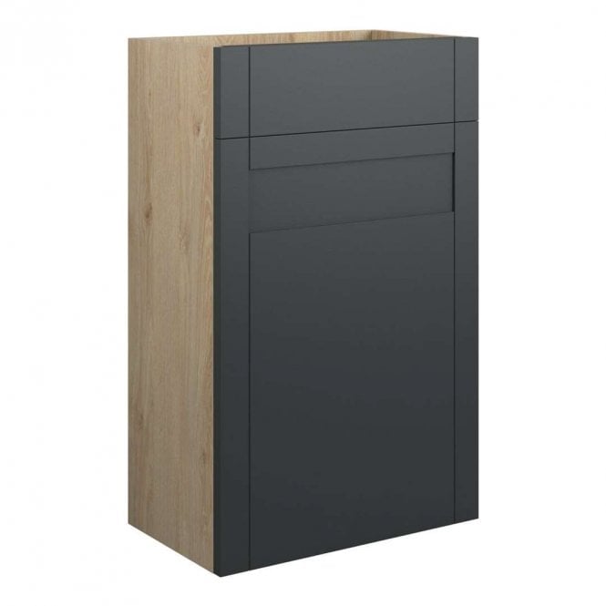 Dove Bathrooms Etta 500mm Standard WC Unit - Matt Graphite Grey (Oak Cabinet)