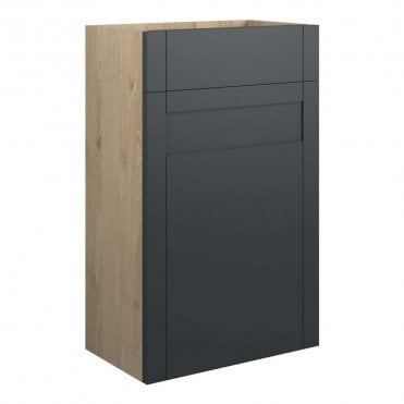 Etta 500mm Standard WC Unit - Matt Graphite Grey (Oak Cabinet)