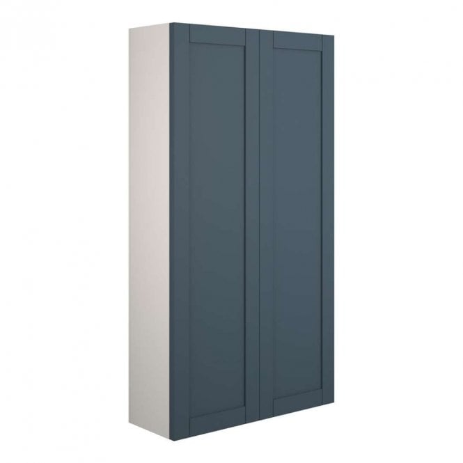 Dove Bathrooms Etta 600mm Slim 2 Door Wall Unit - Matt Arley Blue (Grey Cabinet)