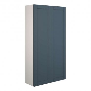 Etta 600mm Slim 2 Door Wall Unit - Matt Arley Blue (Grey Cabinet)