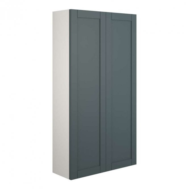 Dove Bathrooms Etta 600mm Slim 2 Door Wall Unit - Matt Green (Grey Cabinet)