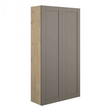 Etta 600mm Slim 2 Door Wall Unit - Matt Stone (Oak Cabinet)