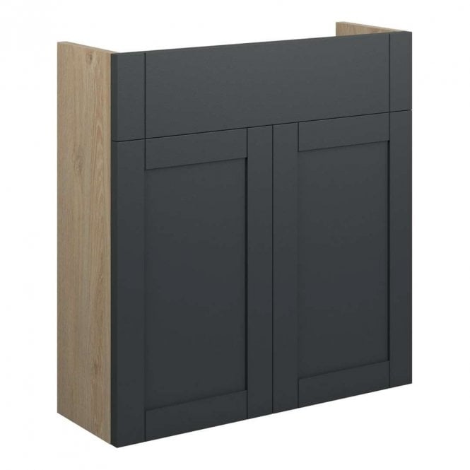 Dove Bathrooms Etta 600mm Slim Basin Unit - Matt Graphite Grey (Oak Cabinet)