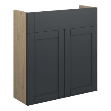 Etta 600mm Slim Basin Unit - Matt Graphite Grey (Oak Cabinet)