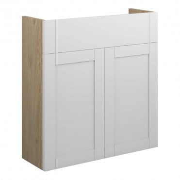 Etta 600mm Slim Basin Unit - Matt White (Oak Cabinet)