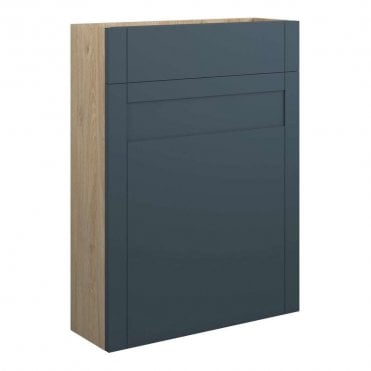 Etta 600mm Slim WC Unit - Matt Arley Blue (Oak Cabinet)