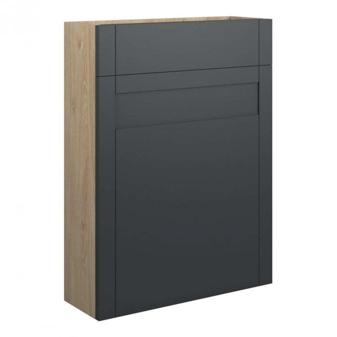 Dove Bathrooms Etta 600mm Slim WC Unit - Matt Graphite Grey (Oak Cabinet)