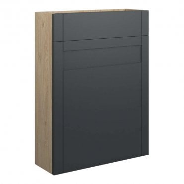 Etta 600mm Slim WC Unit - Matt Graphite Grey (Oak Cabinet)