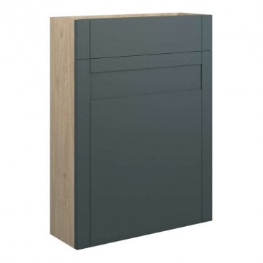 Etta 600mm Slim WC Unit - Matt Green (Oak Cabinet)