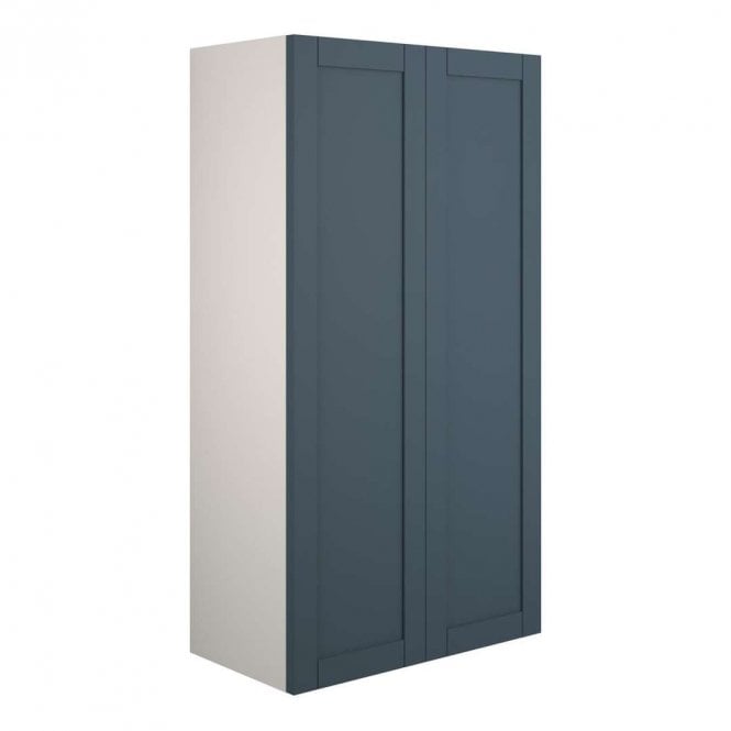 Dove Bathrooms Etta 600mm Standard 2 Door Wall Unit - Matt Arley Blue (Grey Cabinet)