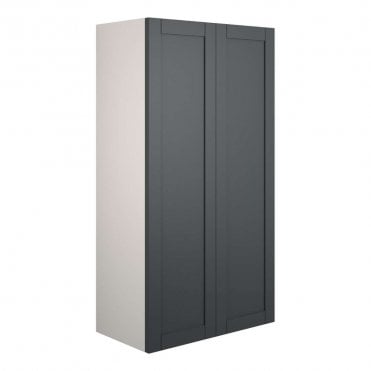 Etta 600mm Standard 2 Door Wall Unit - Matt Graphite Grey (Grey Cabinet)