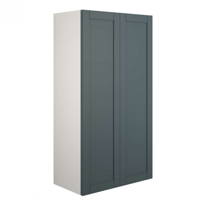 Dove Bathrooms Etta 600mm Standard 2 Door Wall Unit - Matt Green (Grey Cabinet)