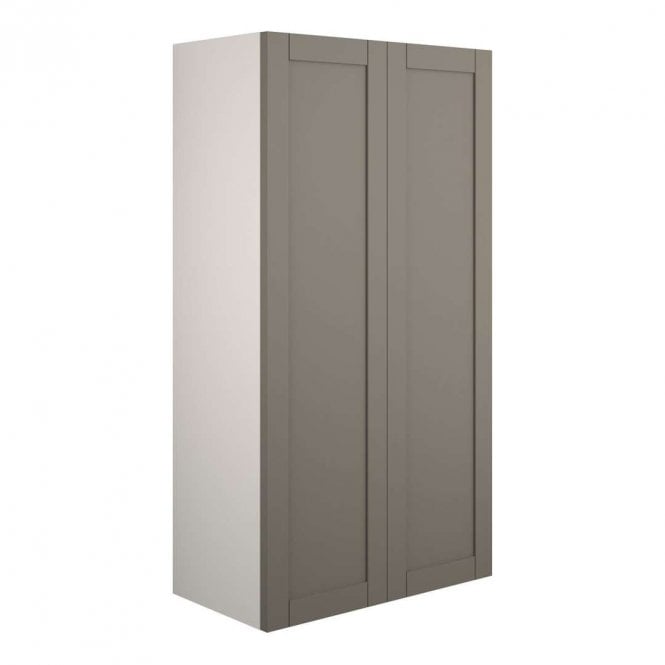 Dove Bathrooms Etta 600mm Standard 2 Door Wall Unit - Matt Stone (Grey Cabinet)