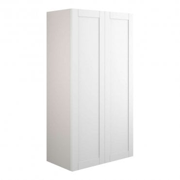 Etta 600mm Standard 2 Door Wall Unit - Matt White (Grey Cabinet)