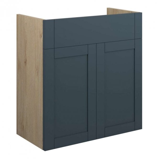 Dove Bathrooms Etta 600mm Standard Basin Unit - Matt Arley Blue (Oak Cabinet)