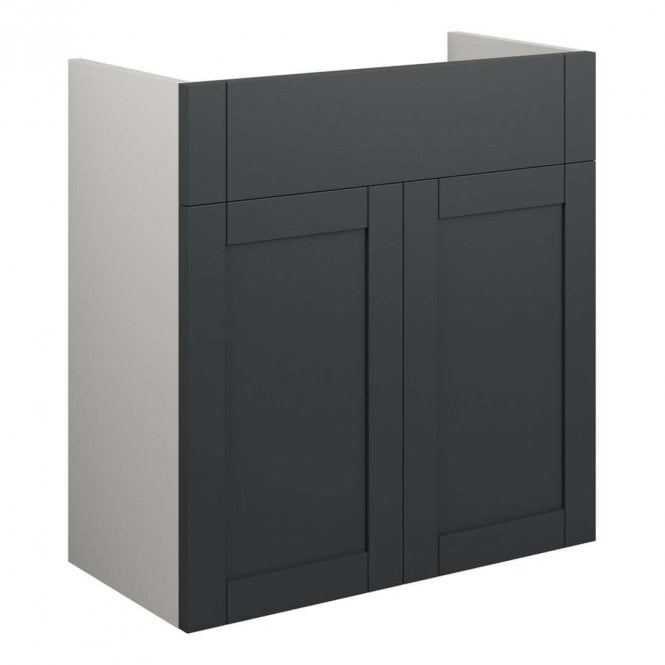 Dove Bathrooms Etta 600mm Standard Basin Unit - Matt Graphite Grey (Grey Cabinet)