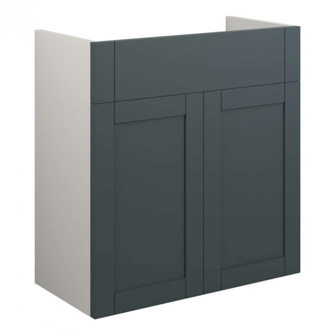 Dove Bathrooms Etta 600mm Standard Basin Unit - Matt Green (Grey Cabinet)