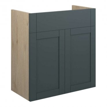 Etta 600mm Standard Basin Unit - Matt Green (Oak Cabinet)