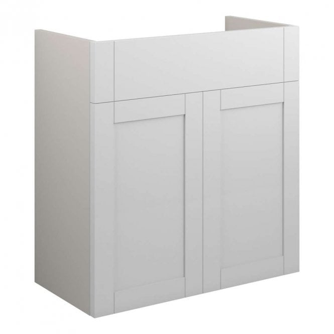 Dove Bathrooms Etta 600mm Standard Basin Unit - Matt White (Grey Cabinet)